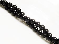 Picture of 6x6 mm, round, gemstone beads, black spinel, natural