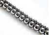 Picture of 4x4 mm, round, gemstone beads, hematite, magnetic, A-grade