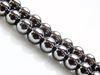 Picture of 4x4 mm, round, gemstone beads, hematite, magnetic, A-grade