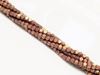 Picture of 3x3 mm, cube, gemstone beads, hematite, red brown metalized, frosted