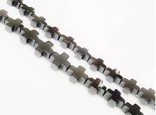 Picture of 6x6 mm, Greek cross, gemstone beads, hematite