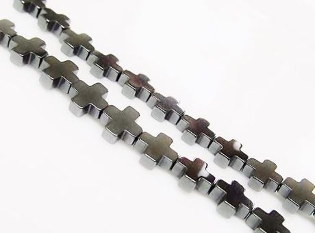 Picture of 6x6 mm, Greek cross, gemstone beads, hematite