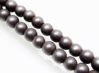 Picture of 6x6 mm, round, gemstone beads, hematite, frosted