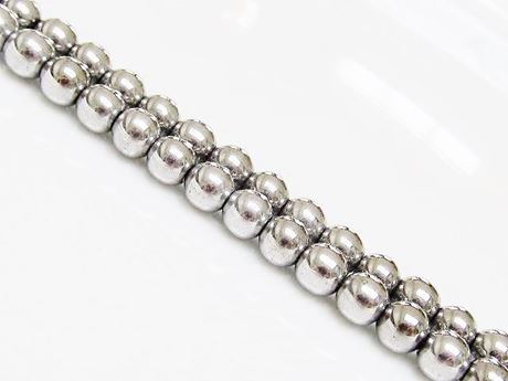Image de 6x6 mm, perles rondes, pierres gemmes, hématite, magnétique, métallisée rhodium