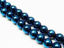 Image de 6x6 mm, perles rondes, pierres gemmes, hématite, métallisée bleu métallique