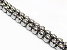 Picture of 8x8 mm, round, gemstone beads, hematite, A-grade