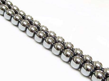 Image de 8x8 mm, perles rondes, pierres gemmes, hématite, qualité A