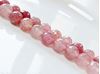 Picture of 10x10 mm, round, gemstone beads, ruby quartz, natural, faceted