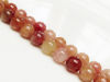 Image de 8x8 mm, perles rondes, pierres gemmes, quartz rubis, naturel