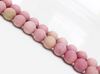 Picture of 8x8 mm, round, gemstone beads, rhodonite, natural, frosted