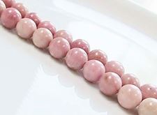 Picture of 8x8 mm, round, gemstone beads, rhodonite, natural