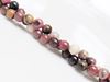 Picture of 6x6 mm, round, gemstone beads, rhodonite with manganese oxide, natural