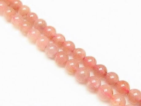 Picture of 6x6 mm, round, gemstone beads, ruby quartz, natural, B+-grade