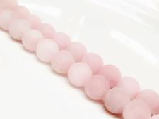 Picture of 10x10 mm, round, gemstone beads, rose quartz, natural, frosted