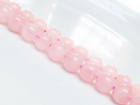 Picture of 10x10 mm, round, gemstone beads, rose quartz, natural, B-grade