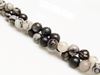 Picture of 6x6 mm, round, gemstone beads, black veined jasper, natural