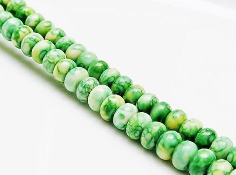 Image de 4x6 mm, perles rondelles, pierres gemmes, howlite, jaune-vert