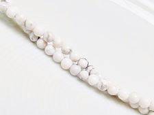 Picture of 4x4 mm, round, gemstone beads, howlite, white, natural