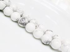 Image de 12x12 mm, perles rondes, pierres gemmes, howlite, blanche, naturelle