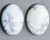 Image de 13x18 mm, ovale, cabochons de pierres gemmes, howlite, blanche, naturelle