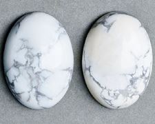 Image de 13x18 mm, ovale, cabochons de pierres gemmes, howlite, blanche, naturelle