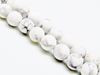 Picture of 8x8 mm, round, gemstone beads, howlite, white, natural, frosted