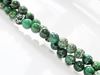 Picture of 6x6 mm, round, gemstone beads, impression jasper, A-grade, emerald green