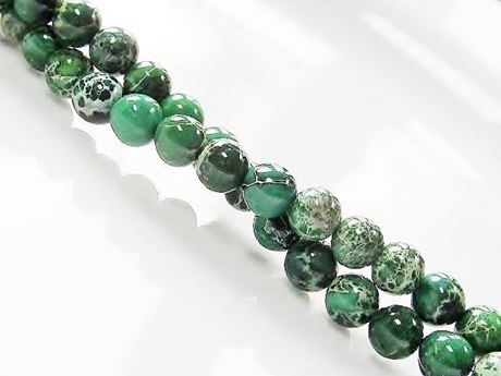 Image de 6x6 mm, perles rondes, pierres gemmes, jaspe impression, qualité A, vert émeraude