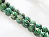 Picture of 10x10 mm, round, gemstone beads, impression jasper, A-grade, emerald green