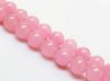 Picture of 10x10 mm, round, gemstone beads, jade, light melon pink, A-grade