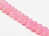 Picture of 8x8 mm, round, gemstone beads, jade, light melon pink, A-grade
