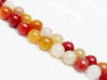 Picture of 8x8 mm, round, gemstone beads, jade, yellow and red, natural