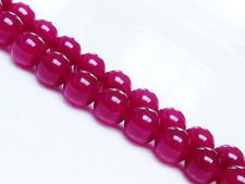 Picture of 10x10 mm, round, gemstone beads, jade, fuchsia pink, A-grade