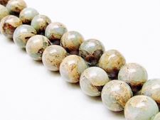 Image de 12x12 mm, perles rondes, pierres gemmes, jaspe impression, natural, qualité B