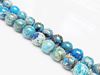 Image de 8x8 mm, perles rondes, pierres gemmes, jaspe impression, bleu