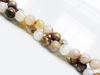 Image de 6x6 mm, perles rondes, pierres gemmes, jaspe feuille de bambou, naturel