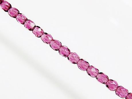 Afbeeldingen van 3x3 mm, Tsjechische ronde facetkralen, amethist zwart, doorschijnend