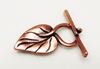 Picture of 26,5x13 mm, toggle clasp, philodendron leaf, JBB findings, copper-plated pewter