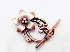 Picture of 19x13 mm, toggle clasp, lily flower, JBB findings, copper-plated brass