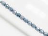 Picture of 3x3 mm, Czech faceted round beads, chalk white, opaque, grey blue luster