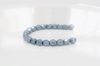 Picture of 3x3 mm, Czech faceted round beads, chalk white, opaque, grey blue luster