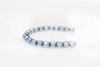 Picture of 4x4 mm, Czech faceted round beads, frosted crystal, translucent, light Montana blue luster