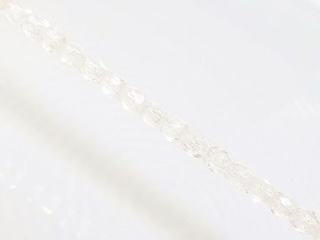 Picture of 3x3 mm, Czech faceted round beads, crystal, transparent, shimmering