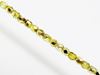 Picture of 3x3 mm, Czech faceted round beads, transparent, lemon yellow luster, half tone mirror