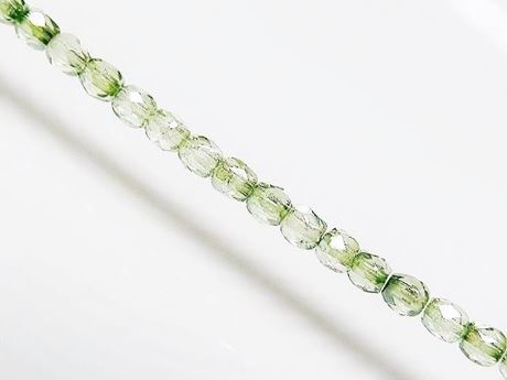 Image de 3x3 mm, perles à facettes tchèques rondes, transparentes, lustrées vert céladon