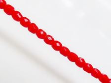 Image de 3x3 mm, perles à facettes tchèques rondes, rouge suisse, opaque