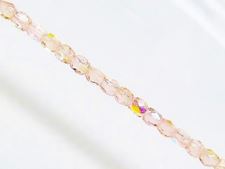Afbeeldingen van 3x3 mm, Tsjechische ronde facetkralen, zacht roze, transparant, AB