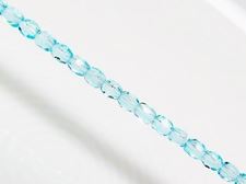 Image de 3x3 mm, perles à facettes tchèques rondes, bleu turquoise, transparent