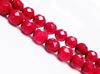 Picture of 8x8 mm, round, gemstone beads, magnesite, berry red, faceted