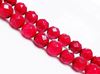 Picture of 8x8 mm, round, gemstone beads, magnesite, berry red, faceted